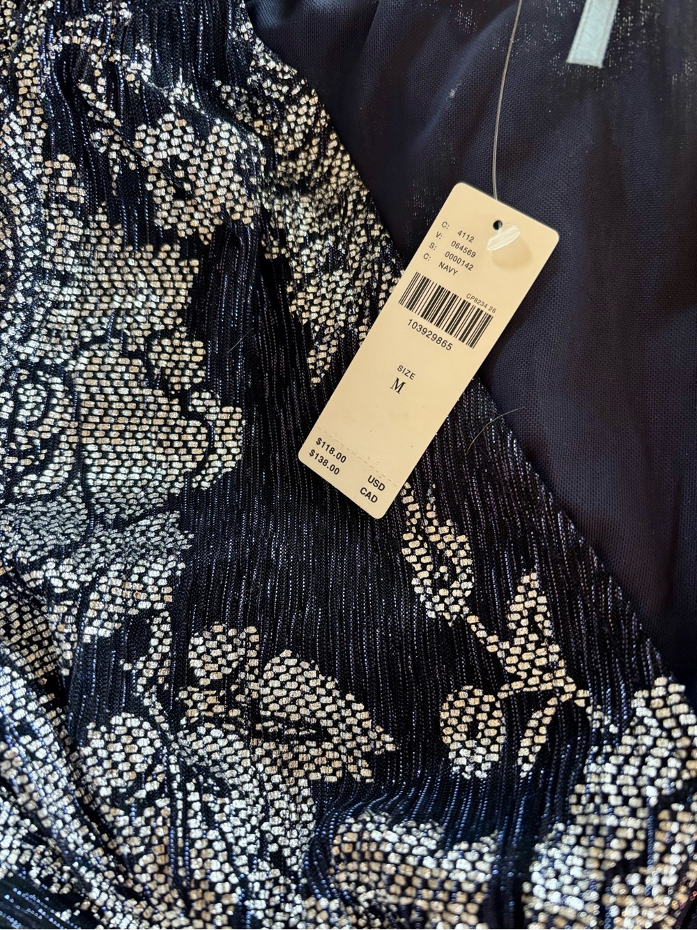 NWT! Anthropologie‎ Metallic Blue & Silver V-Neck Peplum Blouse Long Sleeve ~ M - Picture 7 of 9